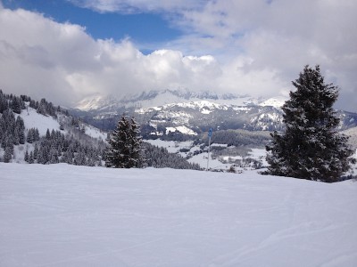 Une vue prise en hiver sur le domaine skiable de Praz-sur-Arly